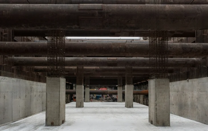 Владимир Ефимов: монолитные работы на строящейся станции &laquo;Остров мечты&raquo; Бирюлевской линии выполнены почти на треть