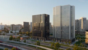 Начались работы по остеклению бизнес-центра в районе Лефортово