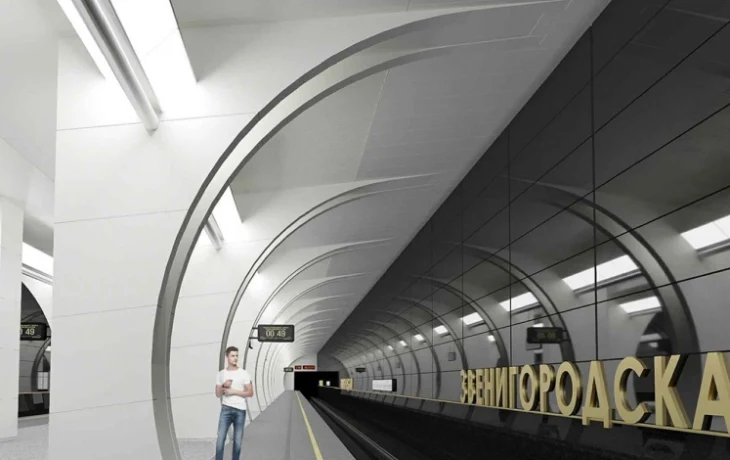 Начался монтаж эскалаторов на строящейся станции метро «Звенигородская» Начался монтаж эскалаторов на строящейся станции метро «Звенигородская»