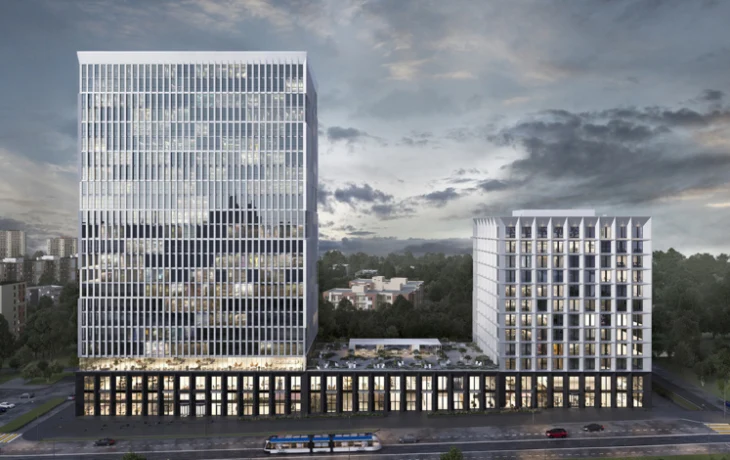 В бизнес-центре у станции метро &laquo;Ленинский проспект&raquo; завершены фасадные работы