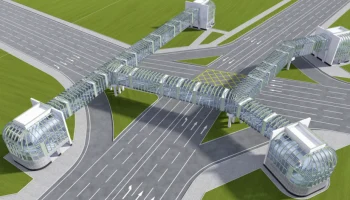 Владимир Ефимов: строители завершают возведение четвертой башни надземного пешеходного перехода на севере Москвы