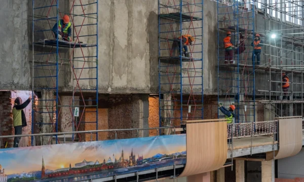 Начался монтаж внутренних перегородок на Ленинградском вокзале
