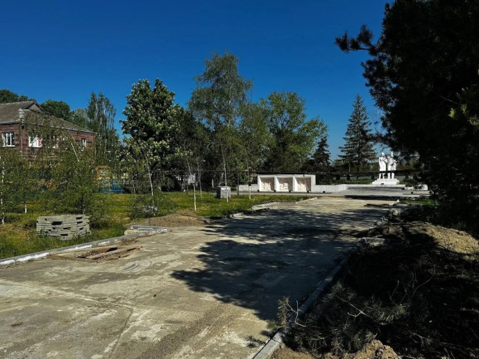 В Славянском районе Краснодарского края благоустраивается общественная территория